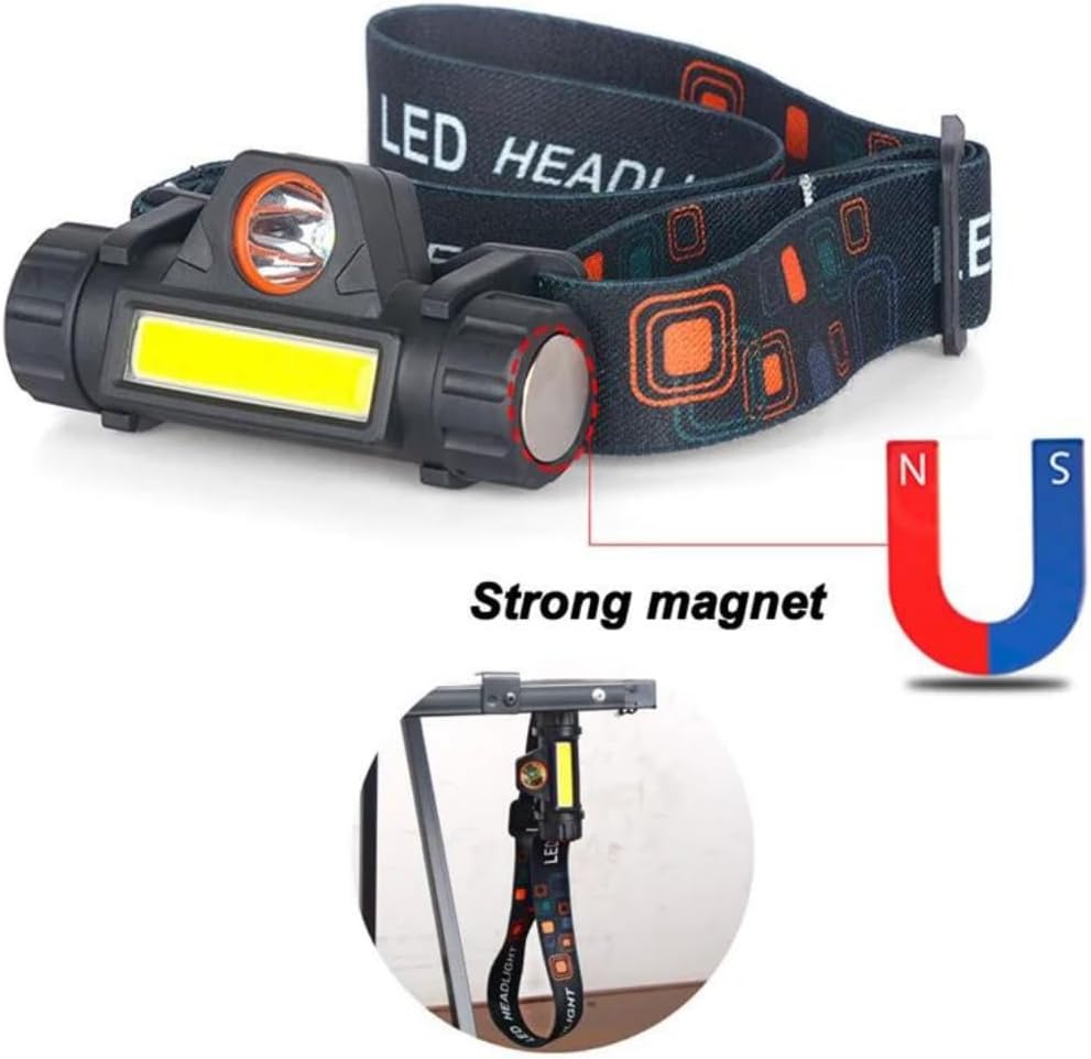 Rechargeable COB LED USB Headlamp Strong Magnetic Powerful Headlight Super Bright Waterproof Head Torch For Outdoor Fishing