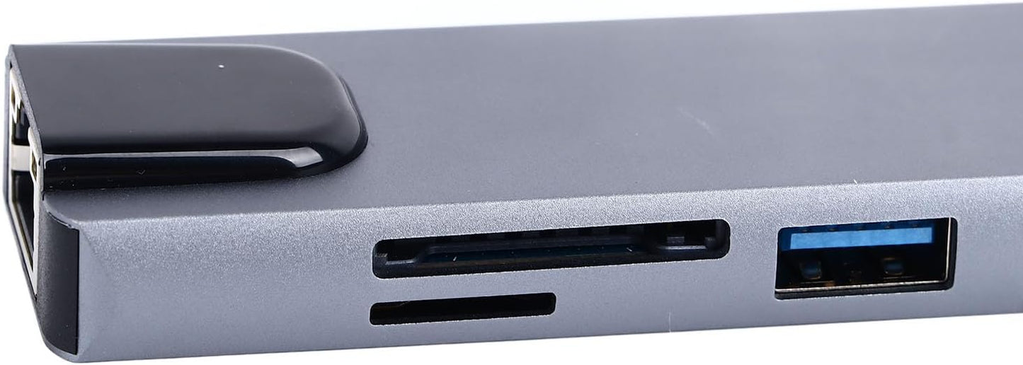 USB-C Hub 8-in-1 Type-C 3.1 to 4K HDMI Adapter with RJ45, SD/TF & PD Fast Charge for MacBook & Laptops