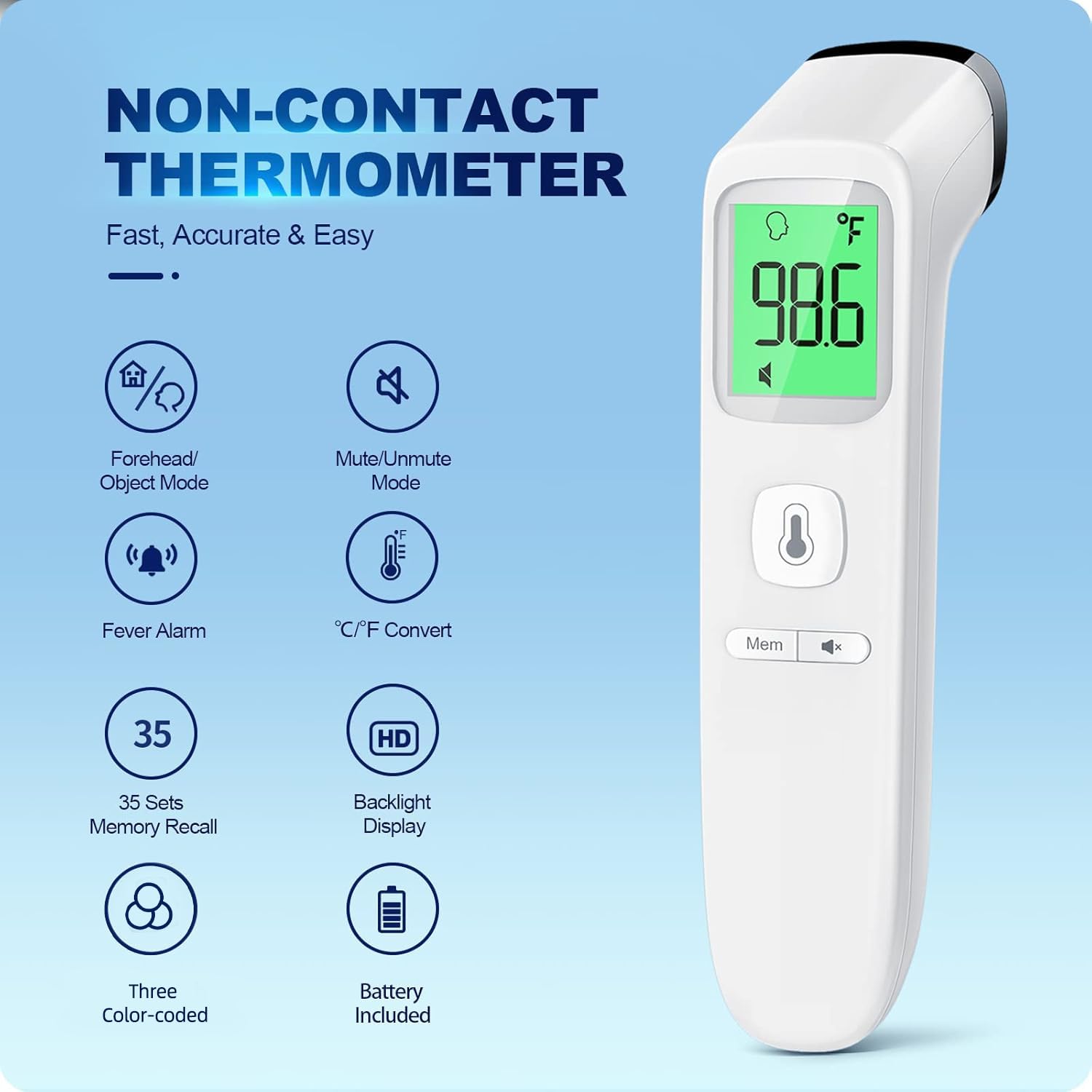 "Medical Digital Infrared Thermometer Quick Temperature"
