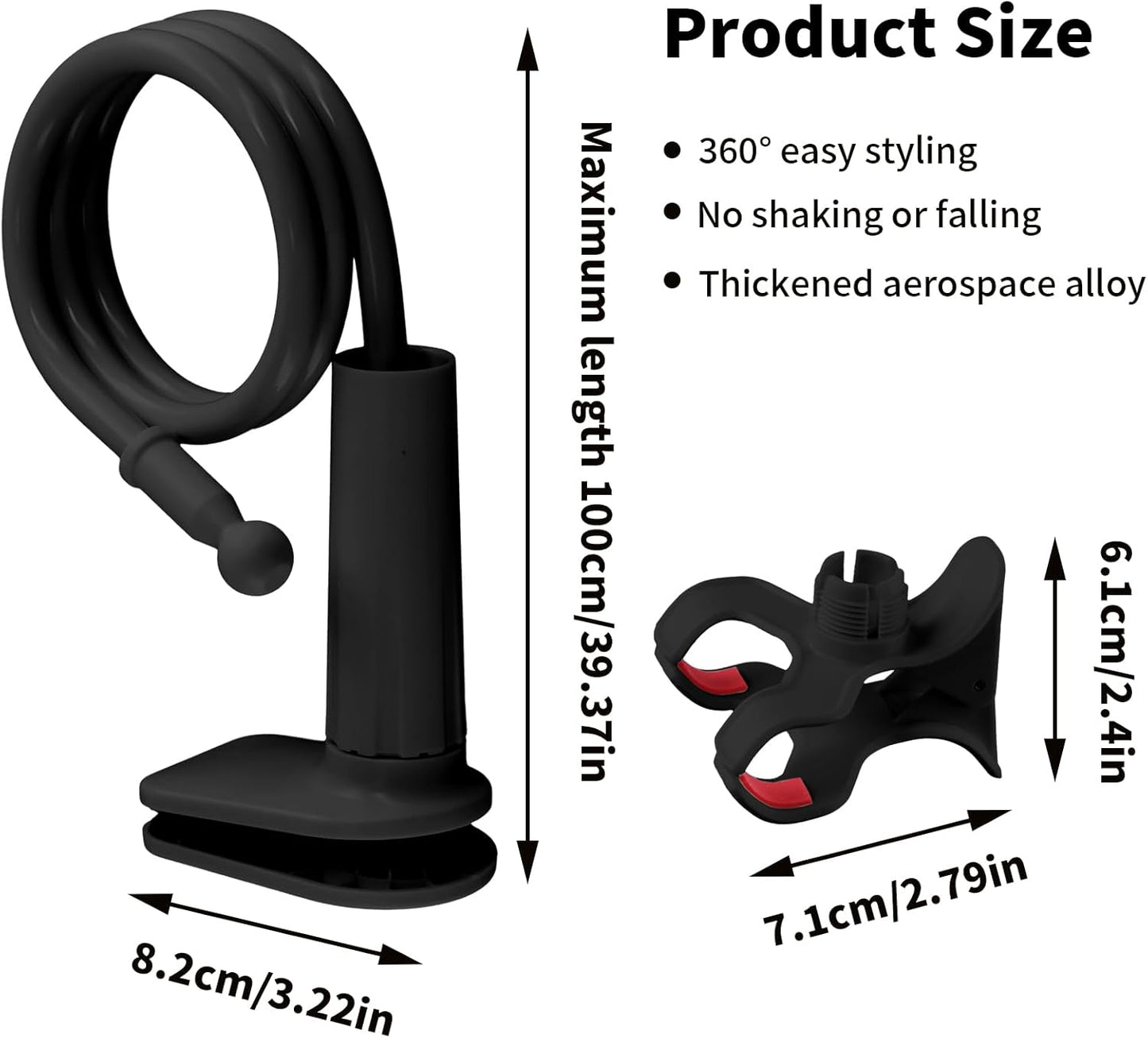 Lazy Bedside DesktopMobile Phone Clamp Bracket Flexible Long Arm Gooseneck Lazy Person Bracket With Handle Overhead Live Bracket