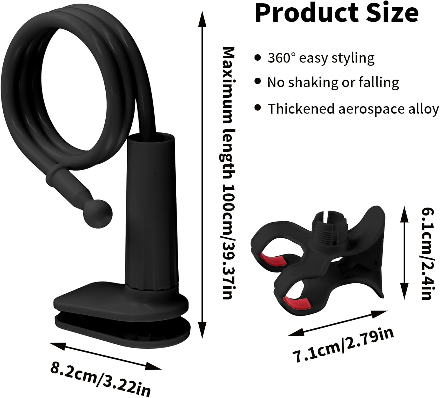 Lazy Bedside DesktopMobile Phone Clamp Bracket Flexible Long Arm Gooseneck Lazy Person Bracket With Handle Overhead Live Bracket