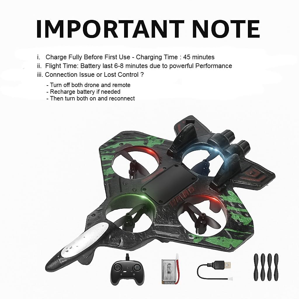 2.4G RC Fighter Foam Aircraft – Electric Stunt Glider UAV with LED Lights & 360° Tumbling