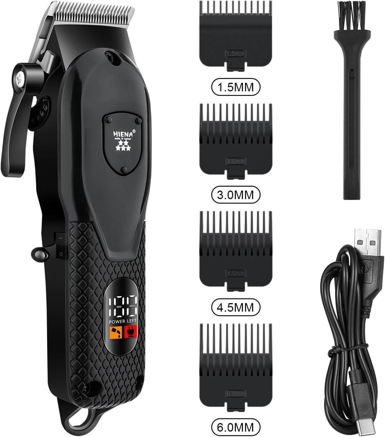 Professional Barber Electric Hair clipper LED display screen UBS charging Trimmer Powerful electric hair clipper trimmer tool