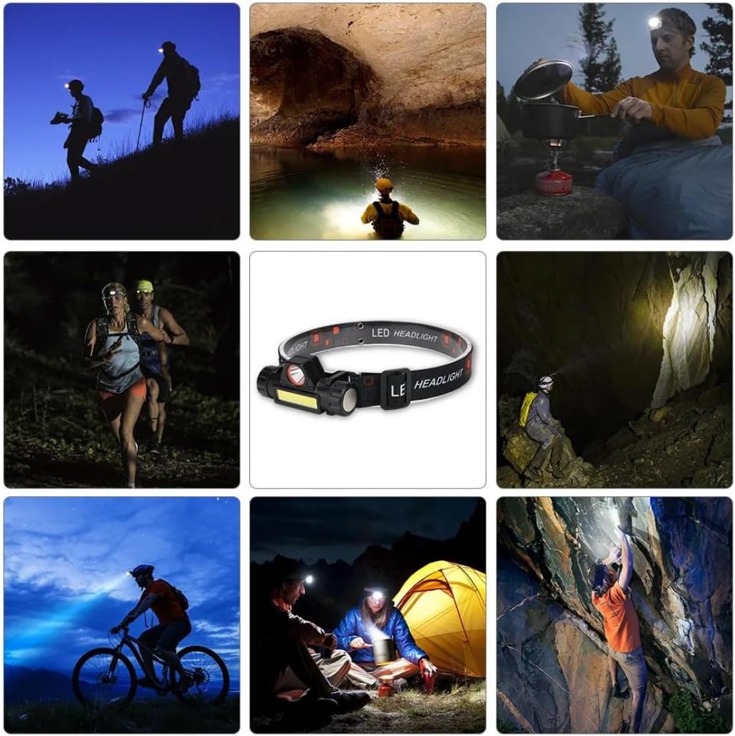 Rechargeable COB LED USB Headlamp Strong Magnetic Powerful Headlight Super Bright Waterproof Head Torch For Outdoor Fishing
