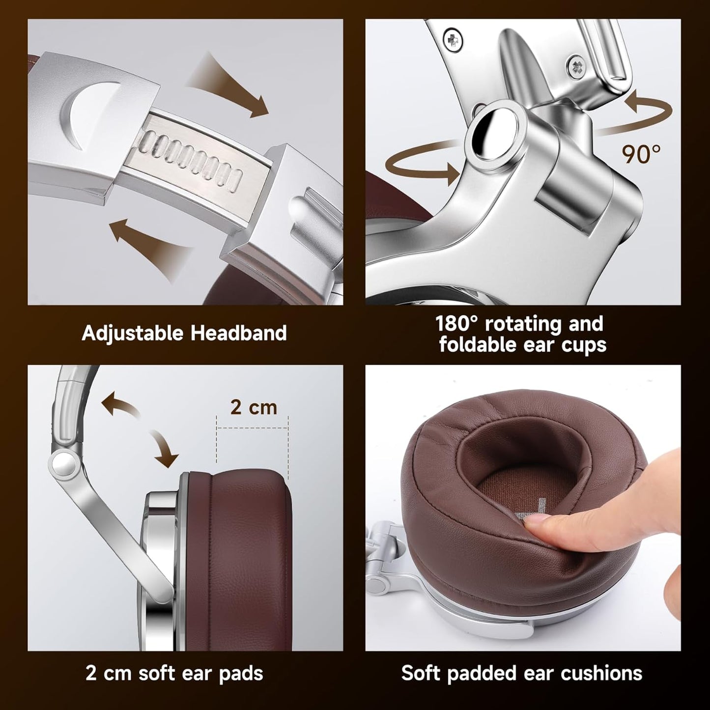 Professional Studio DJ Headphones With Microphone Over Ear Wired Earphones HiFi Monitors Foldable Gaming Headset