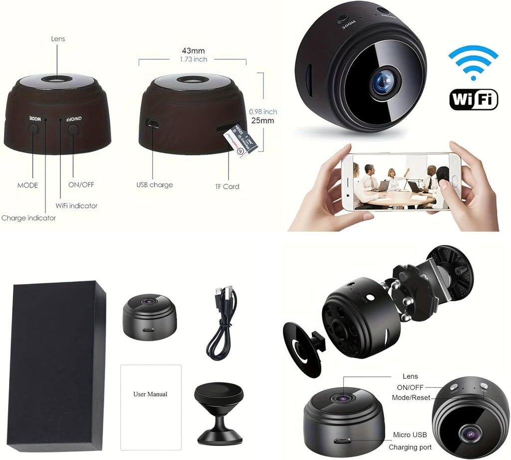 A9 WiFi Mini Camera – Wireless Smart Security Camera for Home, Infants & Pets Monitoring