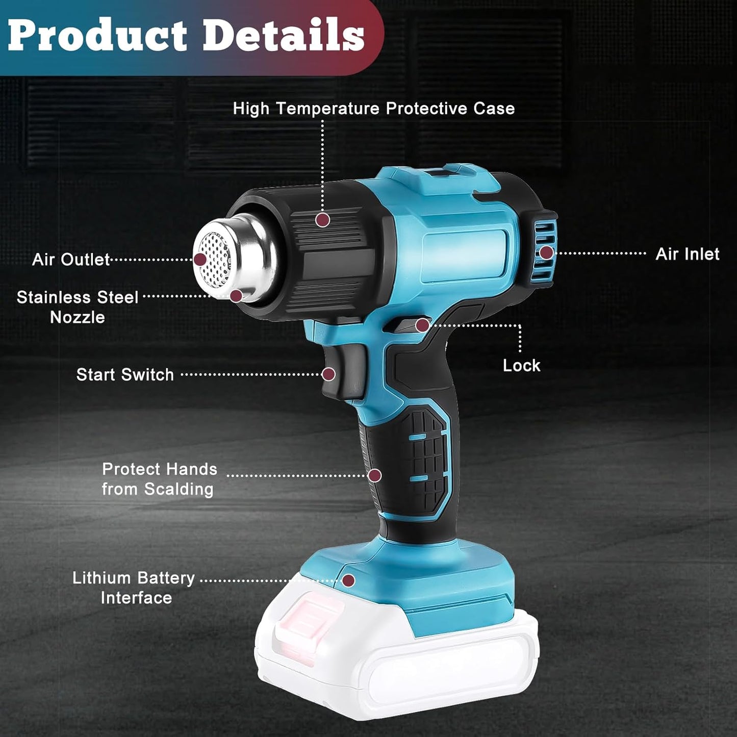 Makita 18V Cordless Heat Gun DHG181 – Hot Air Baking Tool, Max 550°C, Rechargeable