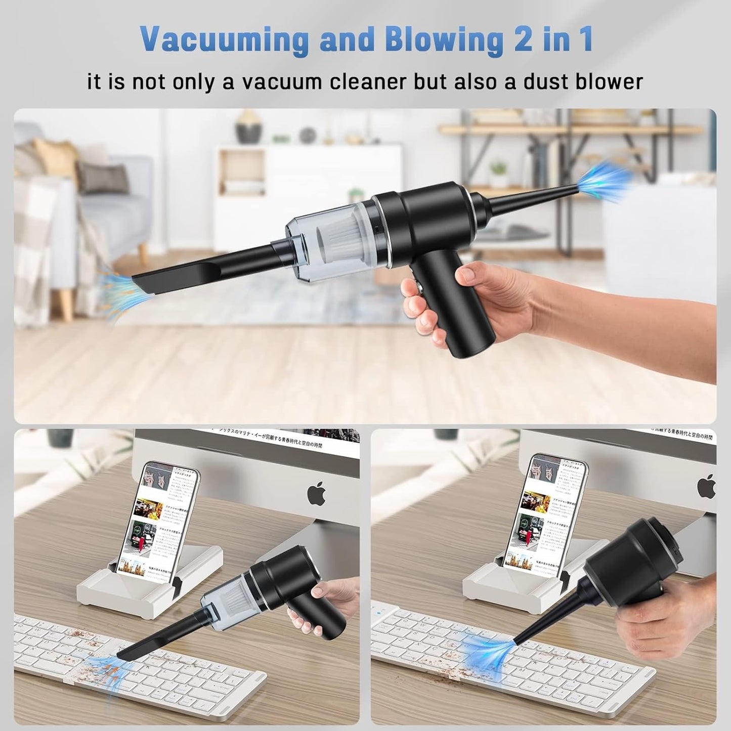 Portable Wireless Car Vacuum Cleaner Wireless Vacuum Cleaner Dual Use for Home and Car 120W High Power Powerful Vacuum Cleaner