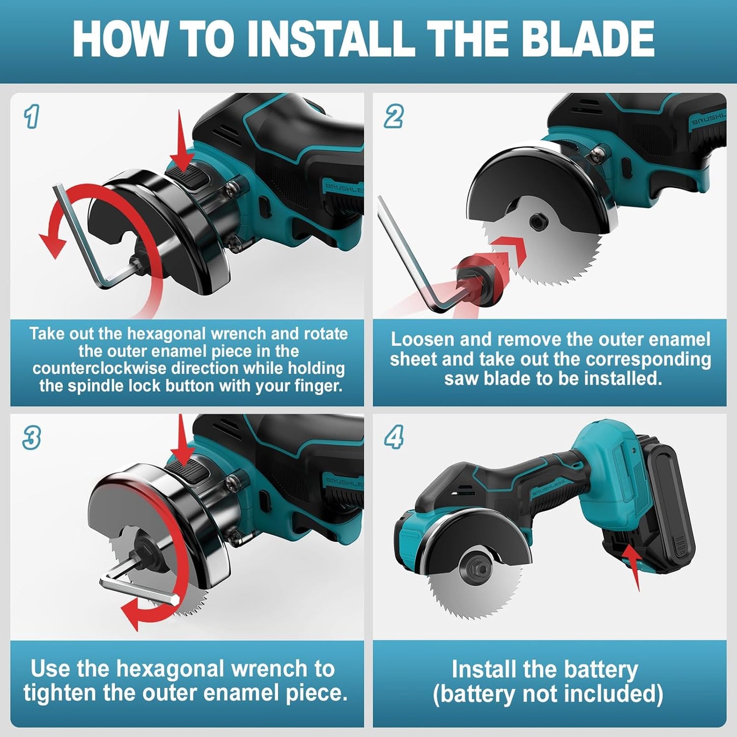 Makita Cordless Angle Grinder – 3 Inch Electric Cut-Off Tool / Mini Circular Saw