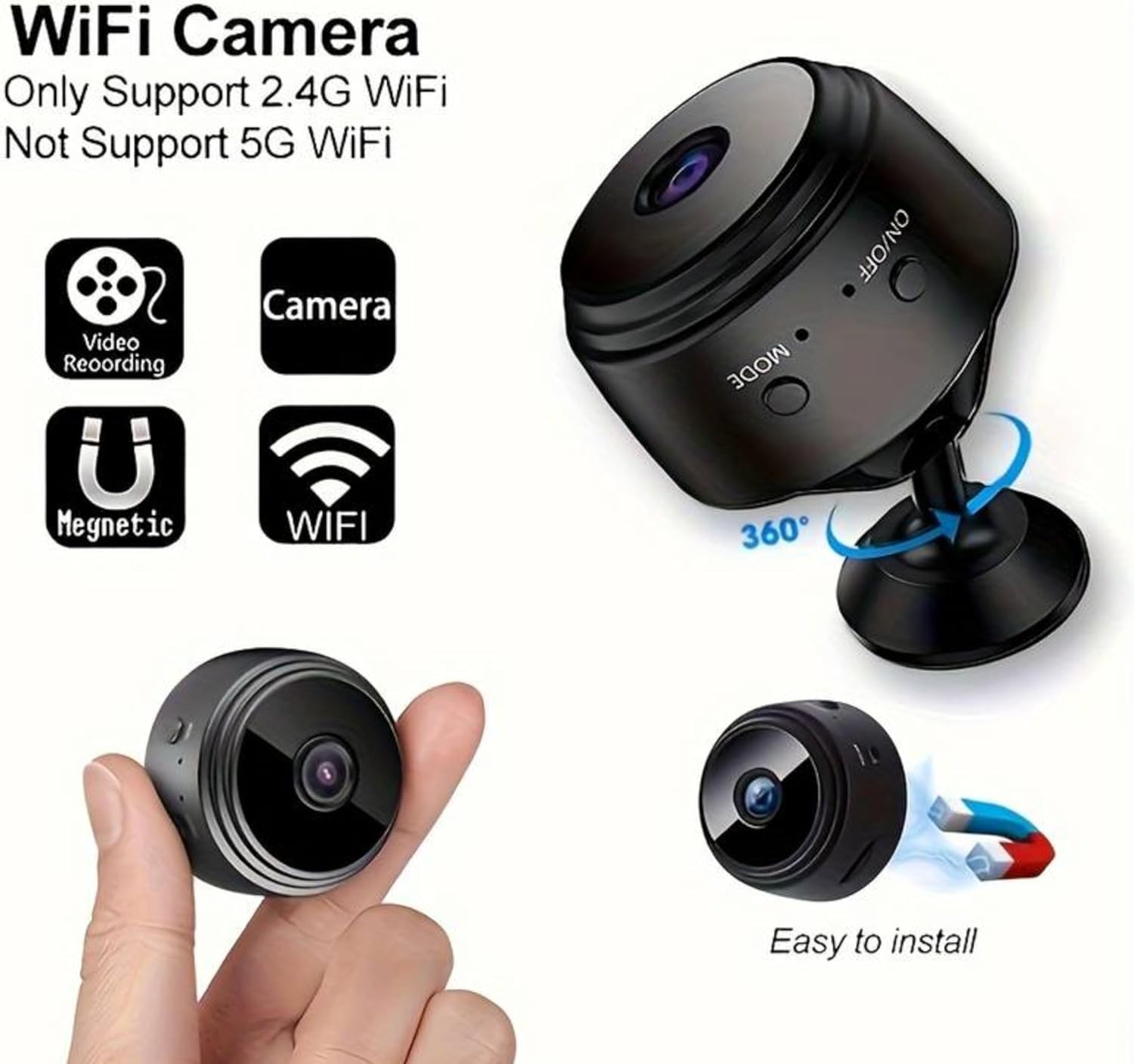 A9 WiFi Mini Camera – Wireless Smart Security Camera for Home, Infants & Pets Monitoring
