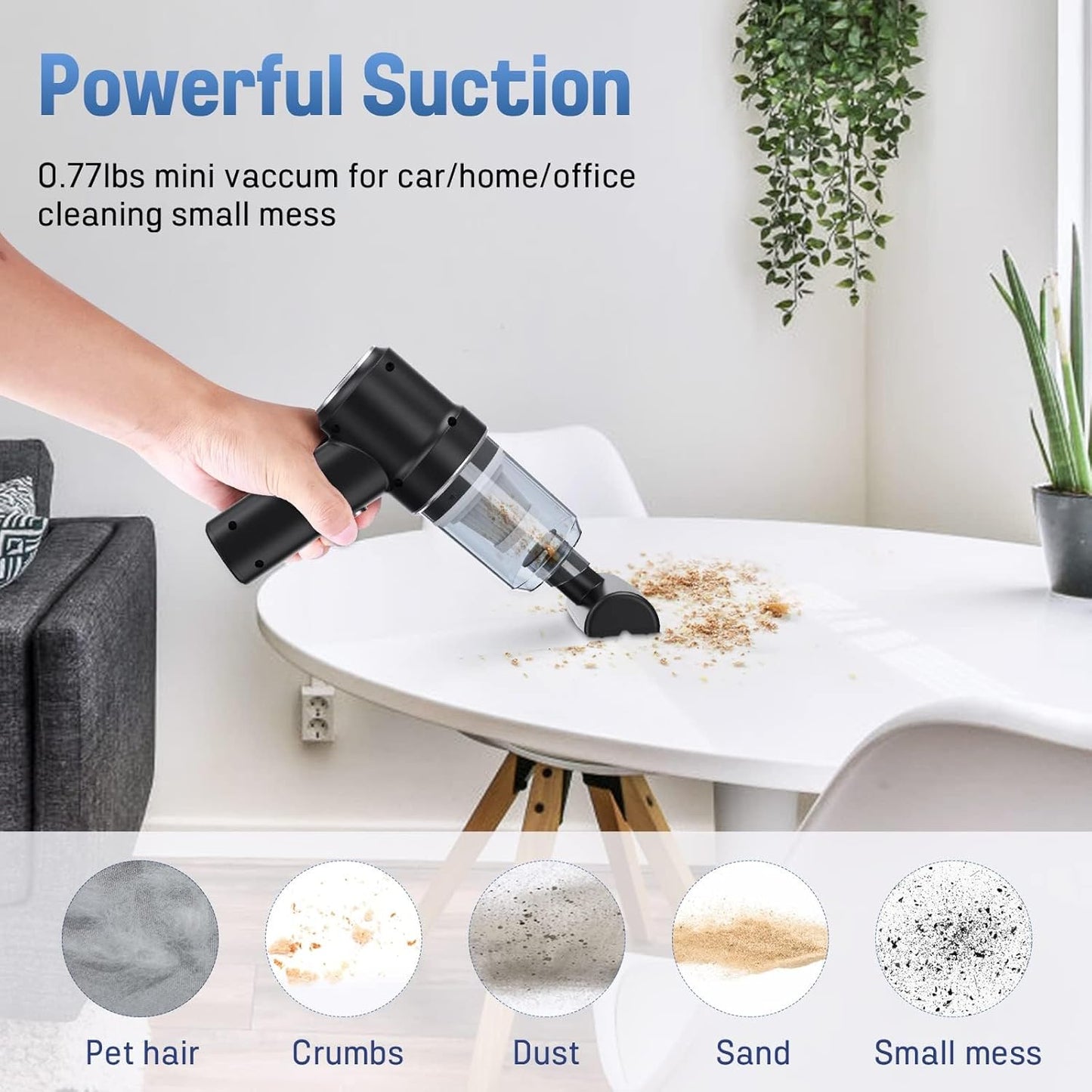 Portable Wireless Car Vacuum Cleaner Wireless Vacuum Cleaner Dual Use for Home and Car 120W High Power Powerful Vacuum Cleaner