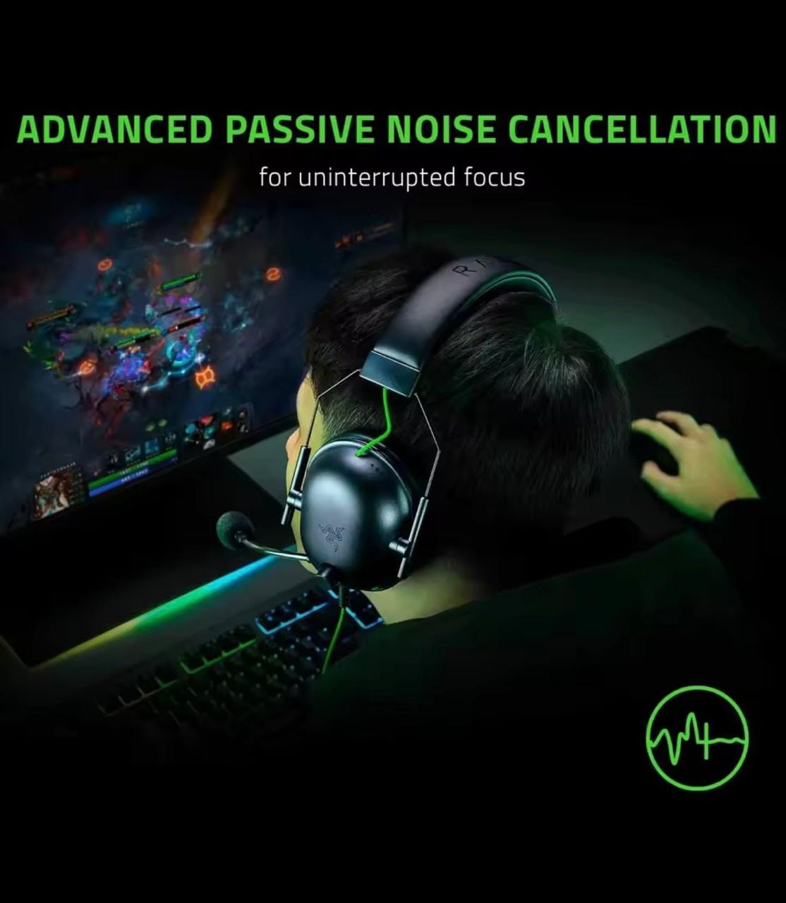 New Razer BlackShark V2 X Wired Esports Headset, Noise Cancellation, 7.1 Surround Sound